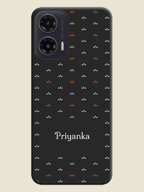 Custom Simple Pattern With Custom Text On Space Black Custom Soft Matte Mobile Back Cover - Motorola G35 5G