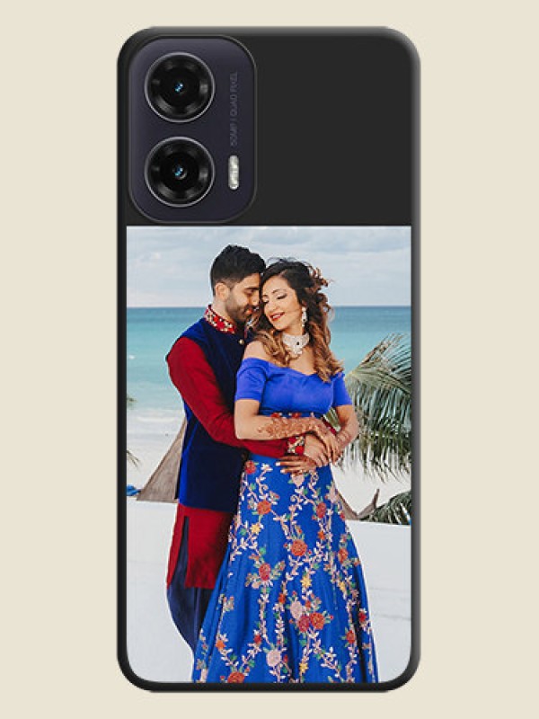 Custom Image Upload With Space Black Color On Custom Soft Matte Mobile Back Cover - Motorola G35 5G