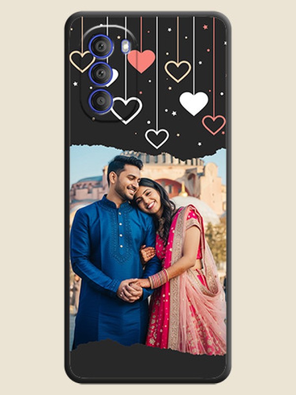 Custom Love Hangings with Splash Wave Picture on Space Black Custom Soft Matte Phone Back Cover - Motorola G51 5G