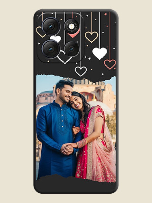 Custom Love Hangings with Splash Wave Picture On Space Black Custom Soft Matte Mobile Back Cover - Motorola G86 Power 5G