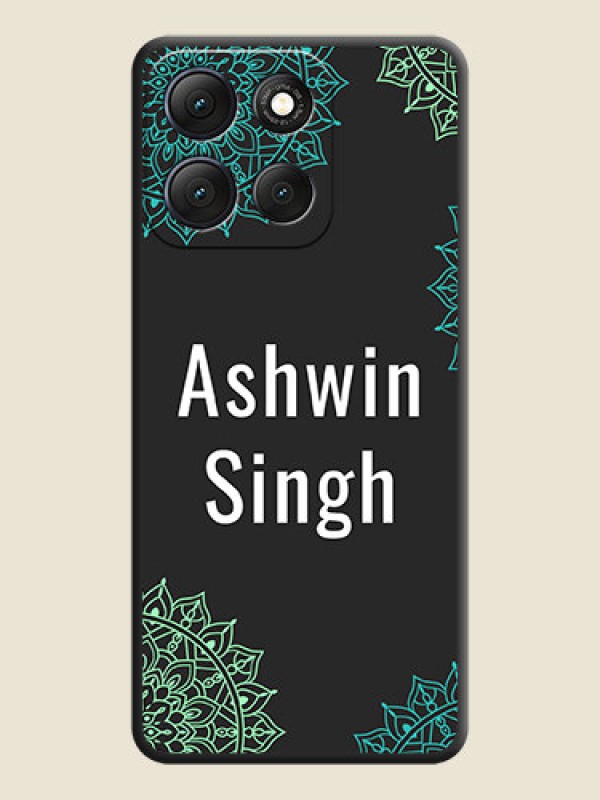Custom Your Name with Floral Design On Space Black Custom Soft Matte Mobile Back Cover - Motorola G86 Power 5G