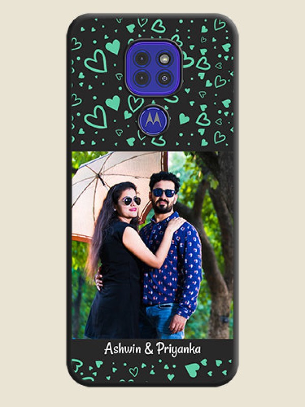 Custom Sea Green Indefinite Love Pattern on Photo on Space Black Soft Matte Mobile Cover - Motorola G9