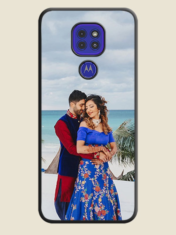 Custom Full Single Pic Upload On Space Black Personalized Soft Matte Phone Covers -Motorola G9