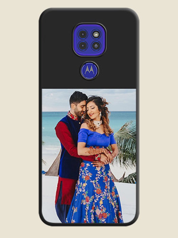 Custom Image Upload With Space Black Color On Custom Soft Matte Mobile Back Cover - Motorola G9
