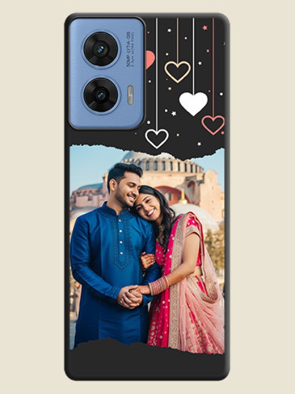 Custom Love Hangings with Splash Wave Picture On Space Black Custom Soft Matte Mobile Back Cover - Motorola G96 5G