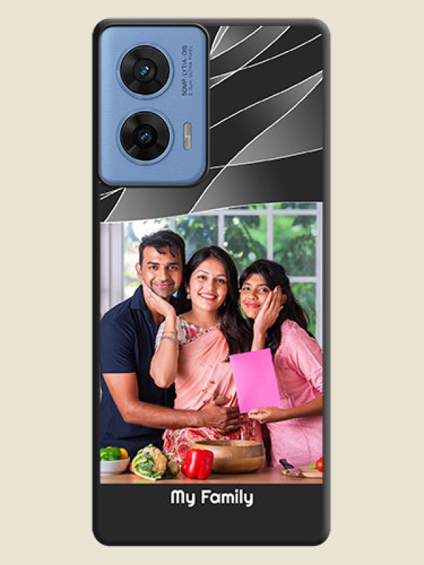 Custom Mixed Wave Lines on Photo On Space Black Custom Soft Matte Mobile Back Cover - Motorola G96 5G