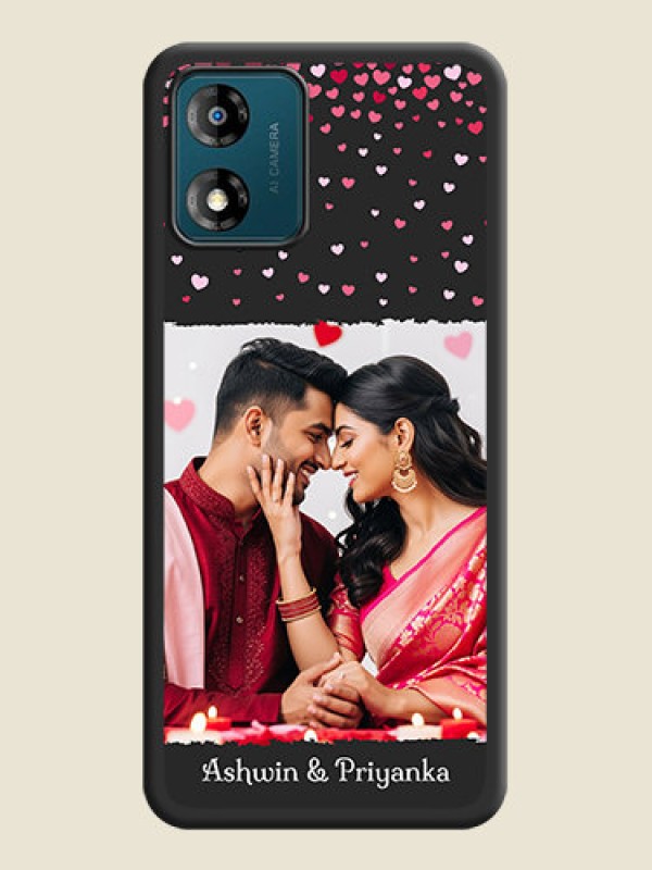 Custom Fall in Love with Your Partner  on Photo on Space Black Soft Matte Phone Cover - Motorola Moto E13