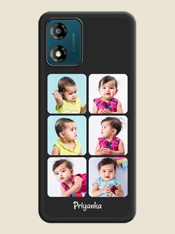 Custom Floral Art with 6 Image Holder on Photo on Space Black Soft Matte Mobile Case - Motorola Moto E13