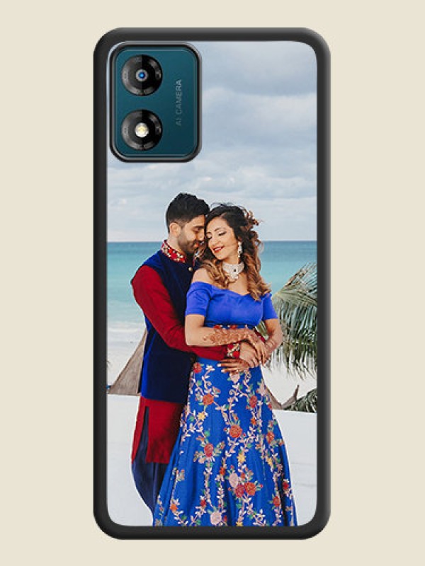 Custom Full Single Pic Upload On Space Black Personalized Soft Matte Phone Covers -Motorola Moto E13