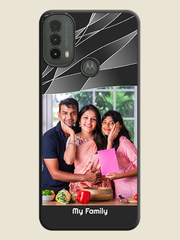 Custom Mixed Wave Lines on Photo On Space Black Custom Soft Matte Mobile Back Cover - Motorola Moto E30