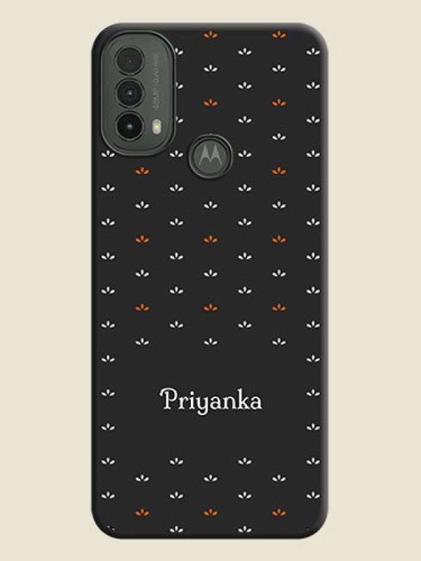 Custom Simple Pattern With Custom Text On Space Black Custom Soft Matte Mobile Back Cover - Motorola Moto E30