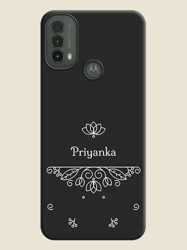 Custom Lotus Garden Custom Text On Space Black Custom Soft Matte Mobile Back Cover - Motorola Moto E30