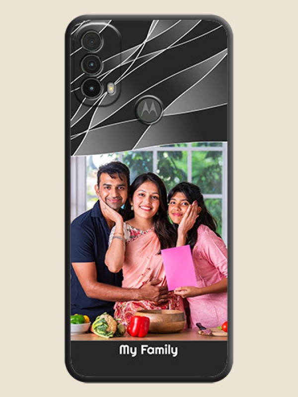 Custom Mixed Wave Lines on Photo on Space Black Soft Matte Mobile Cover - Moto E40