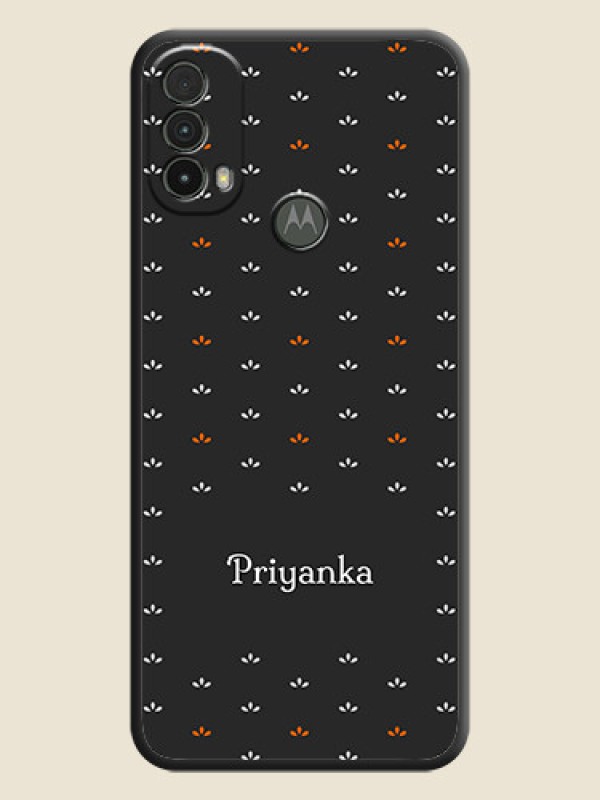 Custom Simple Pattern With Custom Text On Space Black Personalized Soft Matte Phone Covers -Motorola Moto E40