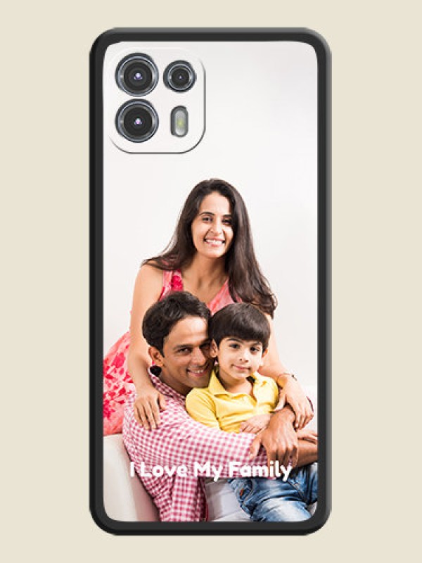 Custom Full Single Pic Upload With Text On Space Black Personalized Soft Matte Phone Covers -Motorola Moto Edge 20 Fusion 5G