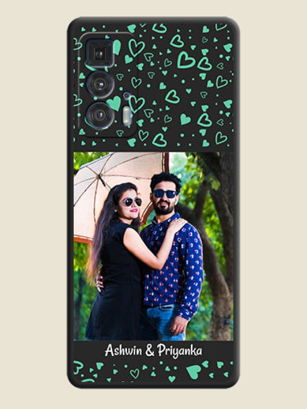 Custom Sea Green Indefinite Love Pattern on Photo on Space Black Soft Matte Mobile Cover - Moto Edge 20 Pro