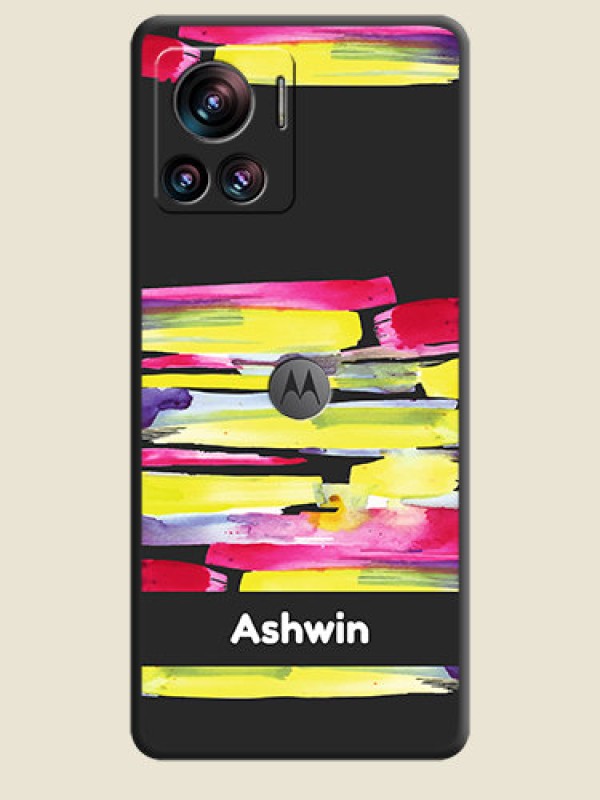 Custom Brush Coloured on Space Black Personalized Soft Matte Phone Covers - Motorola Moto Edge 30 Ultra