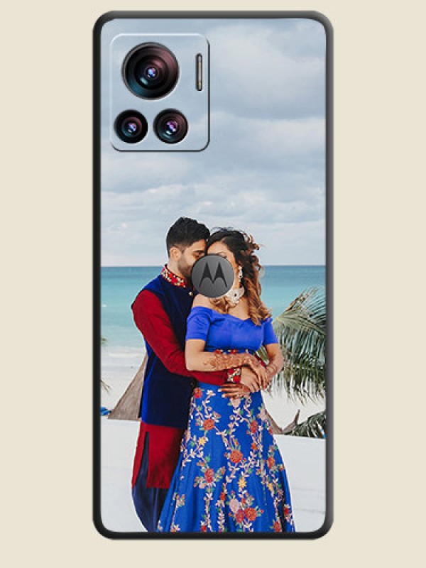 Custom Full Single Pic Upload On Space Black Personalized Soft Matte Phone Covers -Motorola Moto Edge 30 Ultra