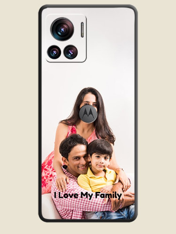 Custom Full Single Pic Upload With Text On Space Black Personalized Soft Matte Phone Covers -Motorola Moto Edge 30 Ultra