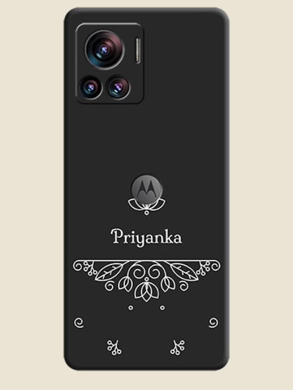 Custom Lotus Garden Custom Text On Space Black Personalized Soft Matte Phone Covers -Motorola Moto Edge 30 Ultra