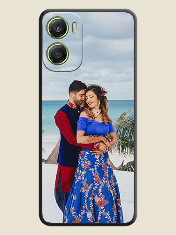 Custom Full Single Pic Upload On Space Black Custom Soft Matte Mobile Back Cover - Motorola Moto G06