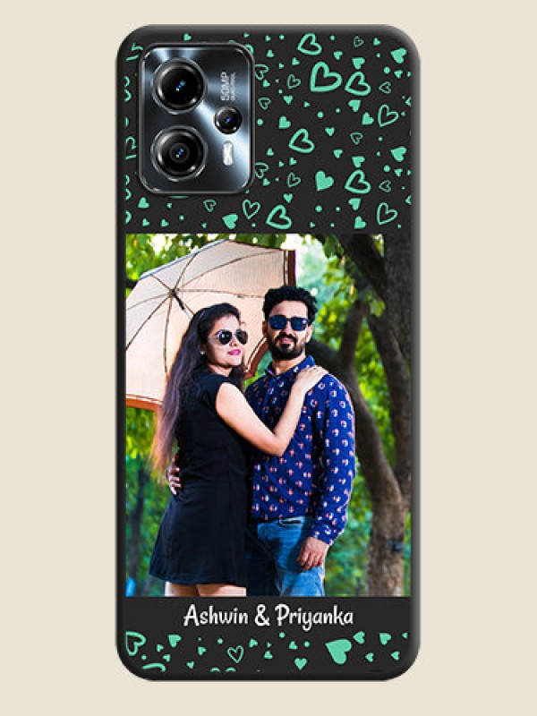 Custom Sea Green Indefinite Love Pattern on Photo on Space Black Soft Matte Mobile Cover - Moto G13