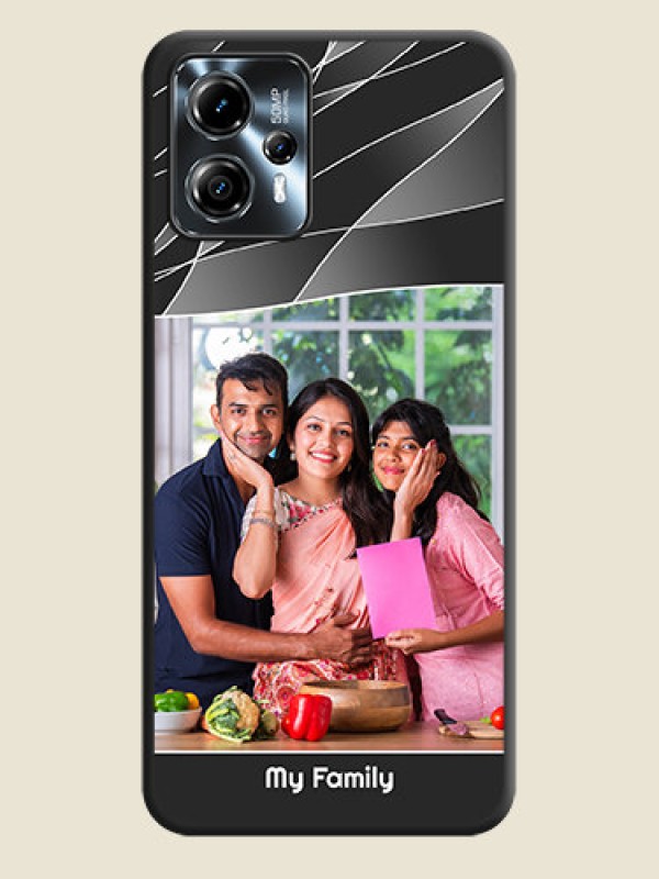 Custom Mixed Wave Lines on Photo on Space Black Soft Matte Mobile Cover - Moto G13