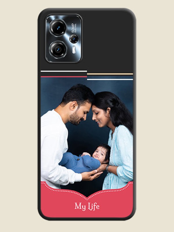 Custom Classic Plain Design with Name on Photo on Space Black Soft Matte Phone Cover - Moto G13