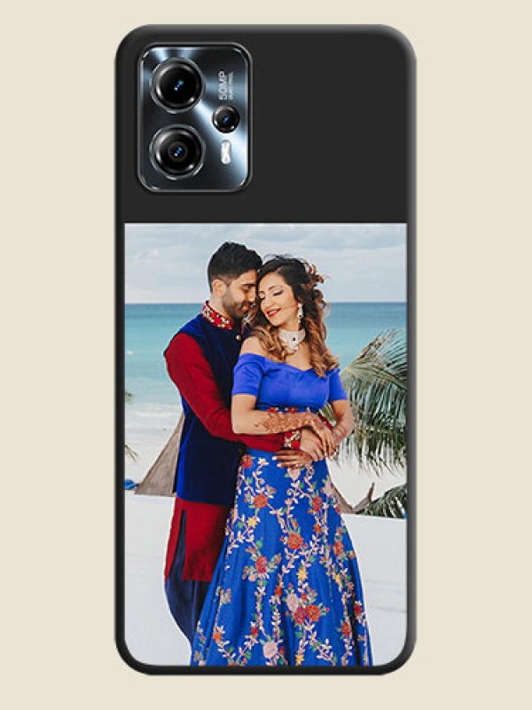 Custom Image Upload With Space Black Color On Custom Soft Matte Mobile Back Cover - Motorola Moto G13