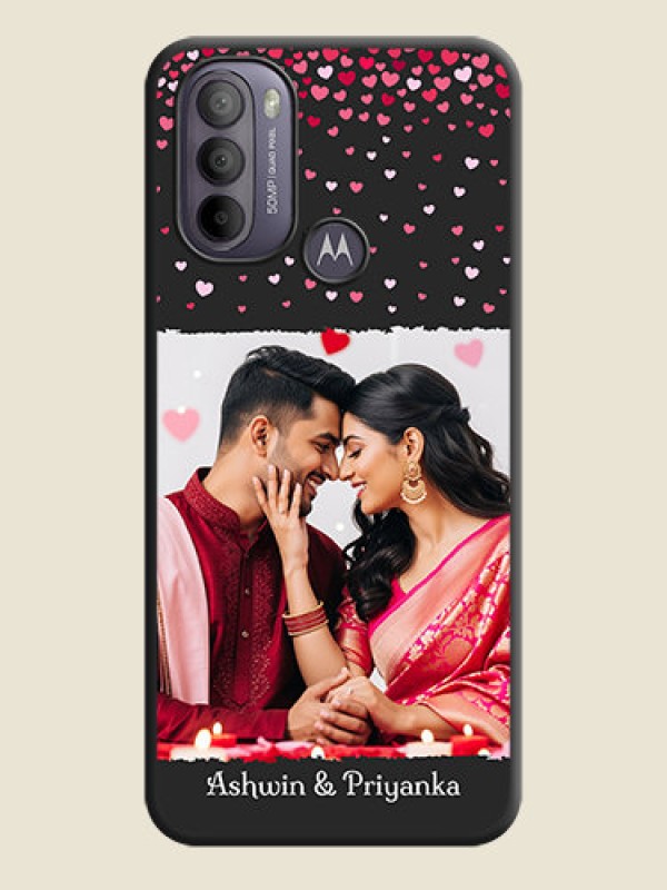 Custom Fall in Love with Your Partner  on Photo on Space Black Soft Matte Phone Cover - Moto G31