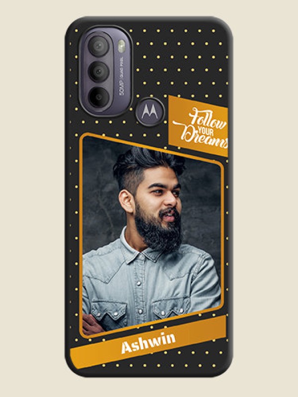 Custom Follow Your Dreams with White Dots on Space Black Custom Soft Matte Phone Cases - Moto G31