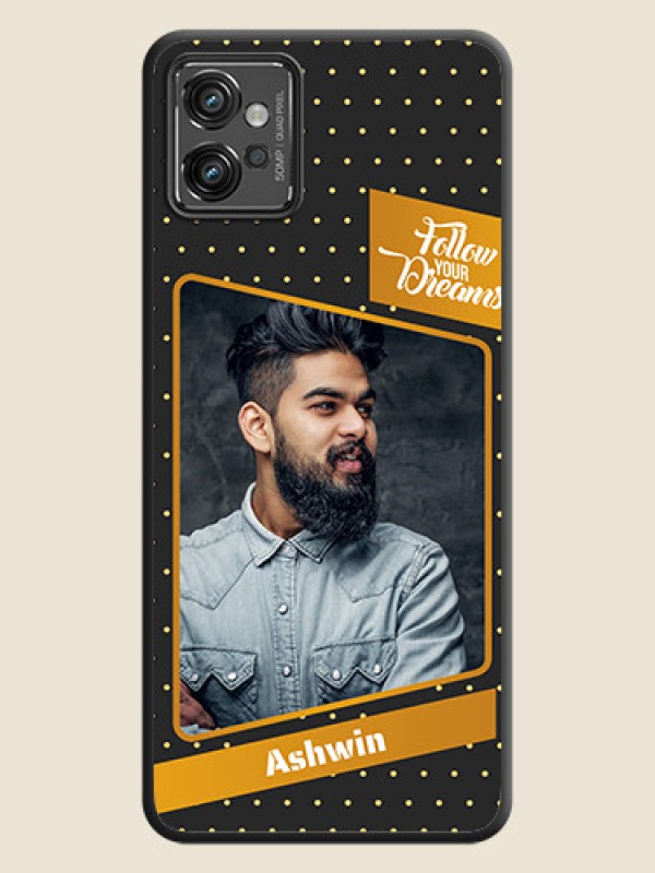Custom Follow Your Dreams with White Dots on Space Black Custom Soft Matte Phone Cases - Motorola Moto G32
