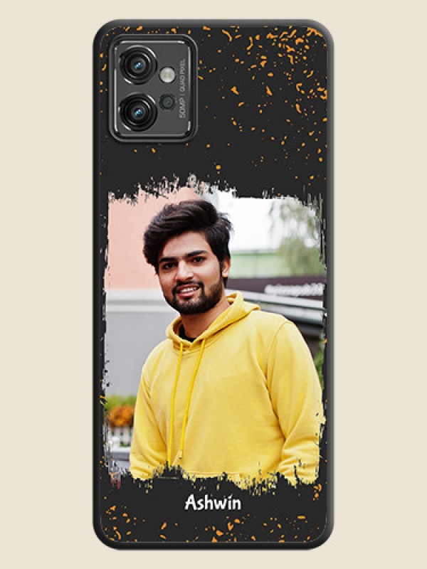 Custom Spray Free Design on Photo on Space Black Soft Matte Phone Cover - Motorola Moto G32