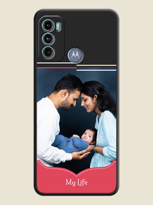 Custom Classic Plain Design with Name on Photo on Space Black Soft Matte Phone Cover - Motorola Moto G40 Fusion