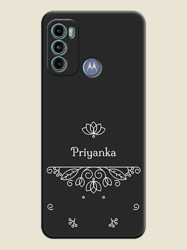 Custom Lotus Garden Custom Text On Space Black Personalized Soft Matte Phone Covers -Motorola Moto G40 Fusion