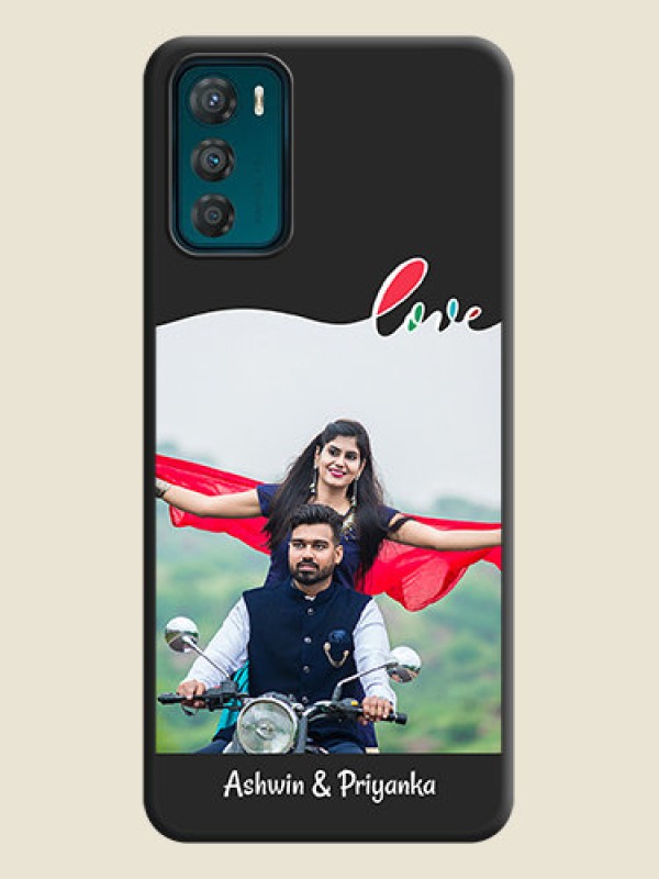 Custom Fall in Love Pattern with Picture on Photo on Space Black Soft Matte Mobile Case - Motorola Moto G42