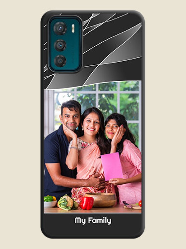 Custom Mixed Wave Lines on Photo on Space Black Soft Matte Mobile Cover - Motorola Moto G42