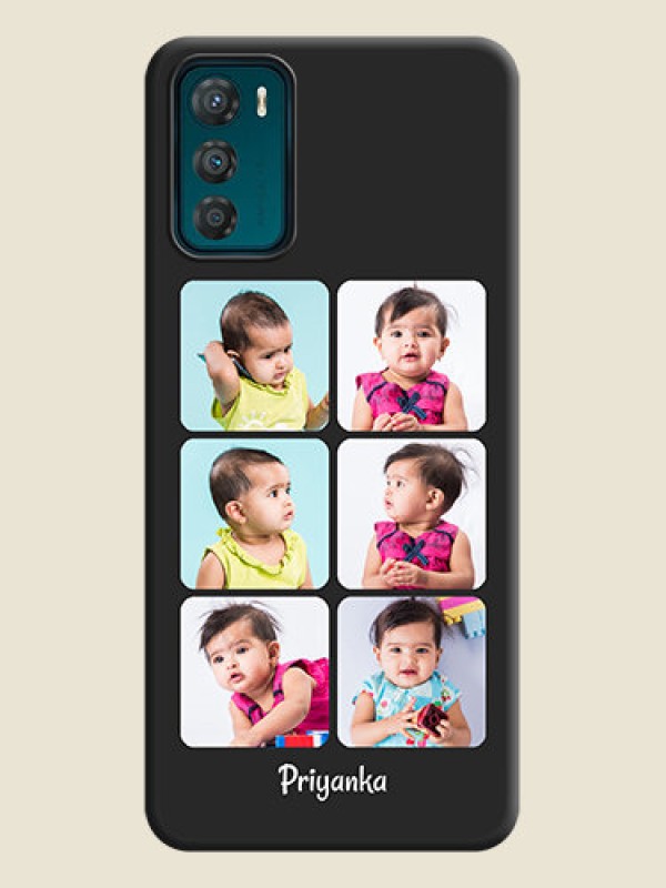 Custom Floral Art with 6 Image Holder on Photo on Space Black Soft Matte Mobile Case - Motorola Moto G42