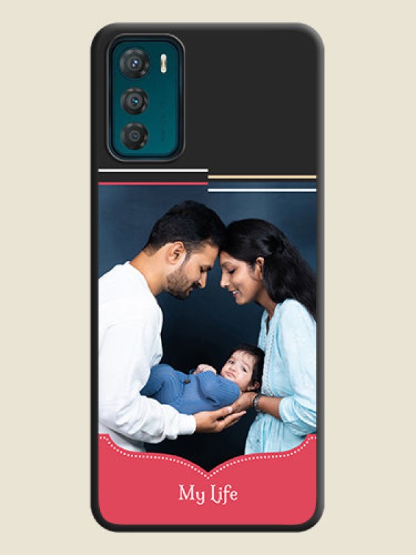 Custom Classic Plain Design with Name on Photo on Space Black Soft Matte Phone Cover - Motorola Moto G42
