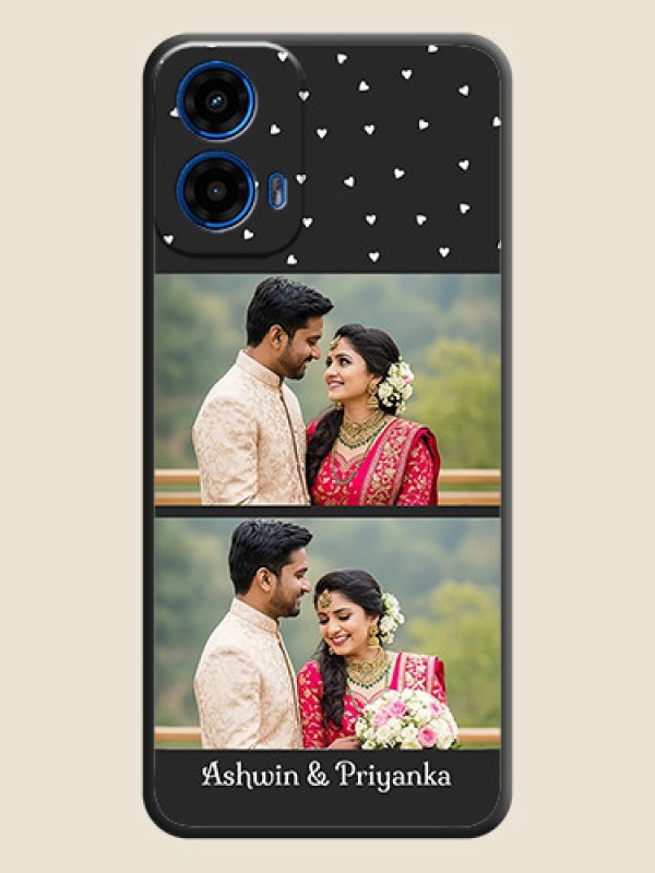 Custom Miniature Love Symbols with Name On Space Black Custom Soft Matte Mobile Back Cover - Motorola Moto G45 5G