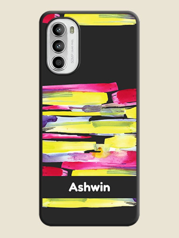 Custom Brush Coloured on Space Black Personalized Soft Matte Phone Covers - Moto G52
