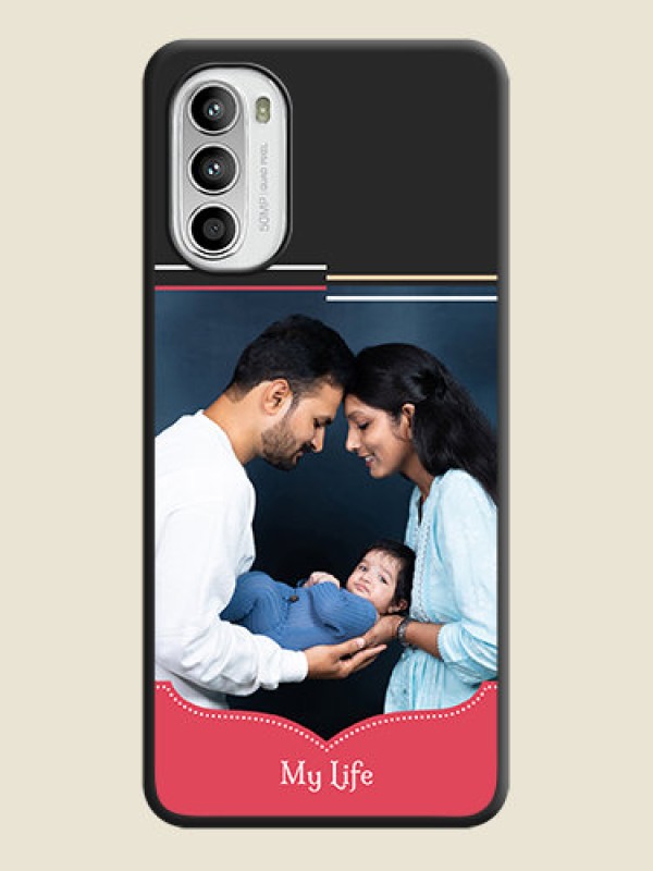 Custom Classic Plain Design with Name on Photo on Space Black Soft Matte Phone Cover - Moto G52