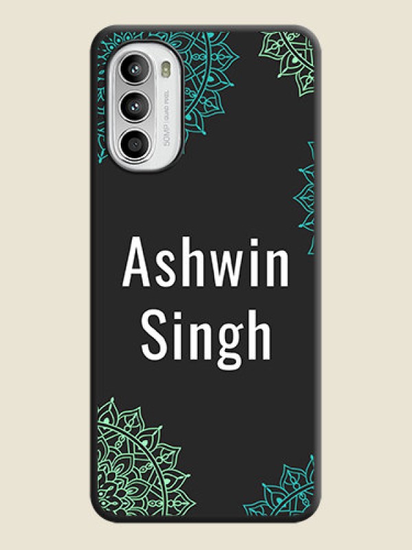 Custom Your Name with Floral Design on Space Black Custom Soft Matte Back Cover - Moto G52