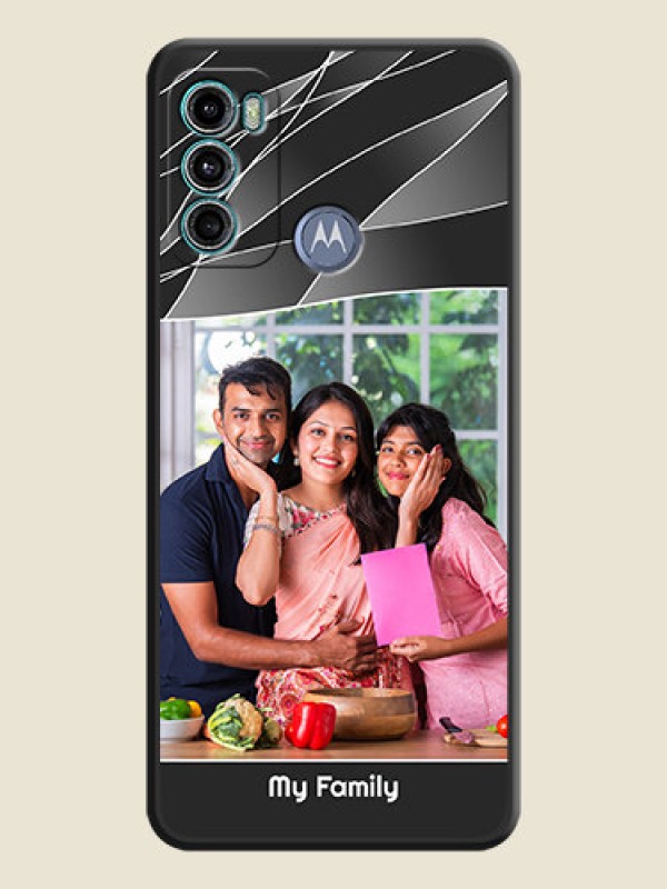 Custom Mixed Wave Lines on Photo on Space Black Soft Matte Mobile Cover - Motorola Moto G60