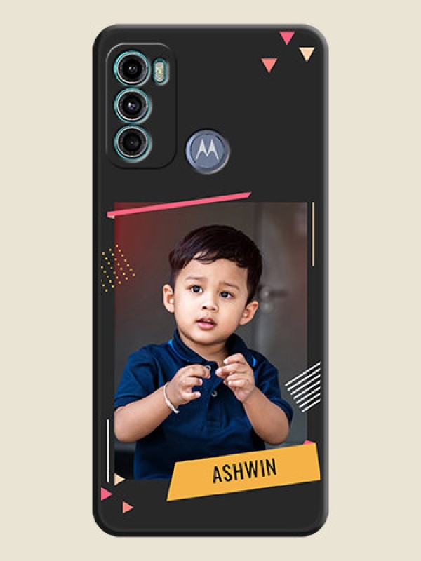 Custom Photo Frame with Triangle Small Dots on Photo on Space Black Soft Matte Back Cover - Motorola Moto G60