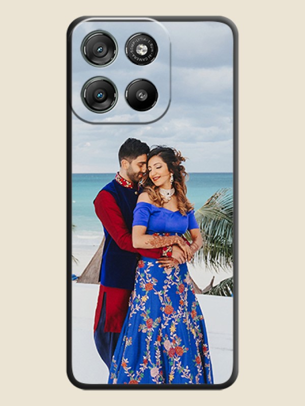 Custom Full Single Pic Upload On Space Black Custom Soft Matte Mobile Back Cover - Motorola Moto G67 Power