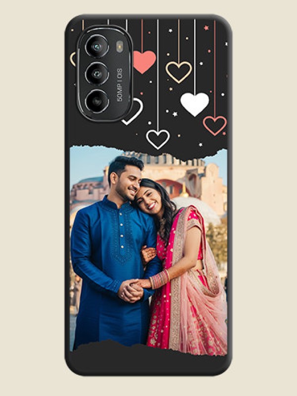 Custom Love Hangings with Splash Wave Picture on Space Black Custom Soft Matte Phone Back Cover - Moto G82