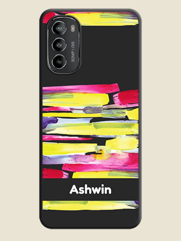 Custom Brush Coloured on Space Black Personalized Soft Matte Phone Covers - Moto G82