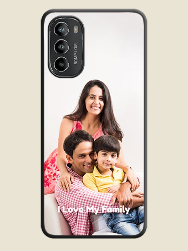 Custom Full Single Pic Upload With Text On Space Black Personalized Soft Matte Phone Covers -Motorola Moto G82