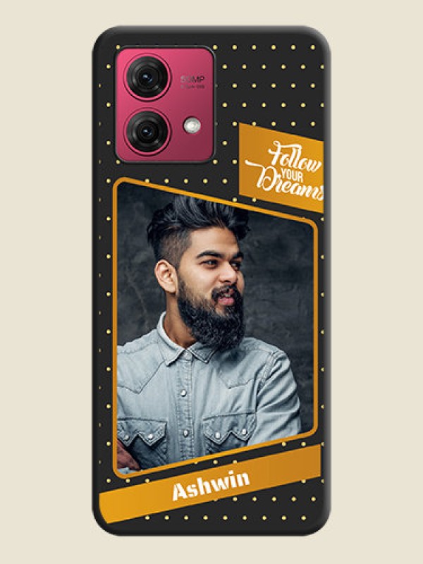 Custom Follow Your Dreams with White Dots on Space Black Custom Soft Matte Phone Cases - Motorola Moto G84 5G